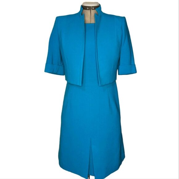 Women's Vintage Anne Klein Light Blue Sleeveless Dress with Jacket, Size 6 - Picture 1 of 10